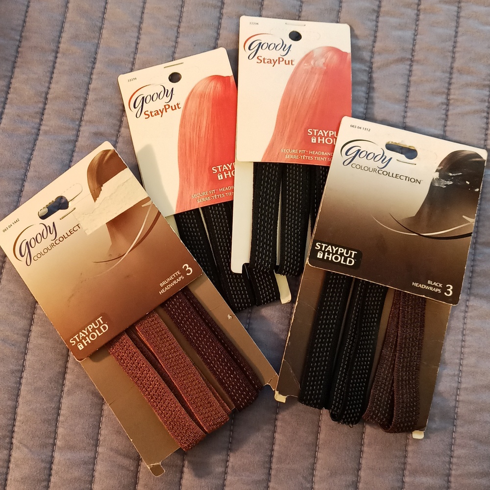 Goody StayPut Headbands | black, brown, elastic